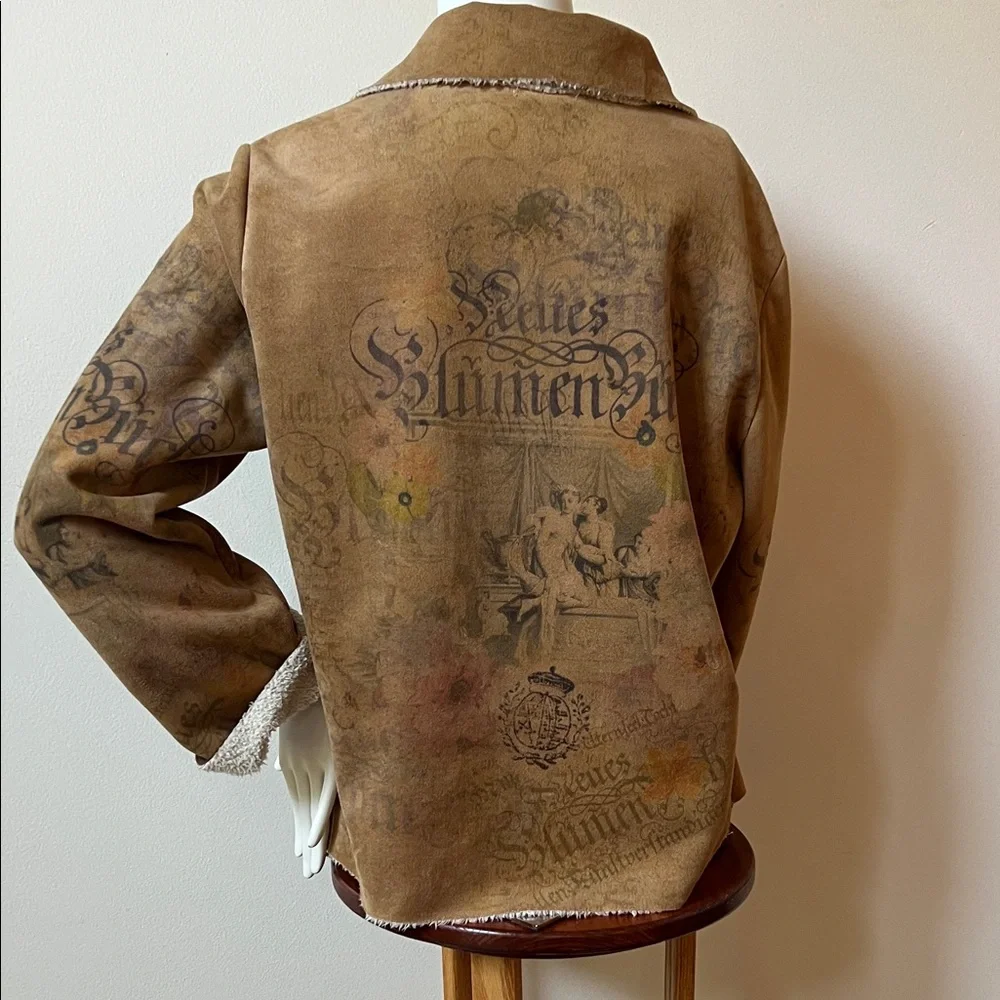 Db Sport Brown Shearling lined Women's Jacket vintage unique Yellowstone style - Picture 4 of 9